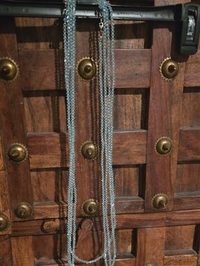 Light Blue Crystal Beaded Multi-Strand Necklace